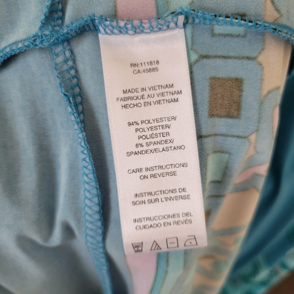 MICHAEL KORS Women's Dress SZ 12 Blue Paisley Print Accents Stretch Cool Boho - Picture 7 of 8